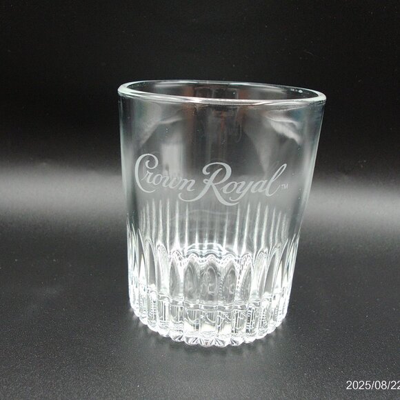 Vintage Crown Royal Whiskey Tumblers, Set of 4, Ribbed, Etched Crown Royal Logo - Picture 7 of 10
